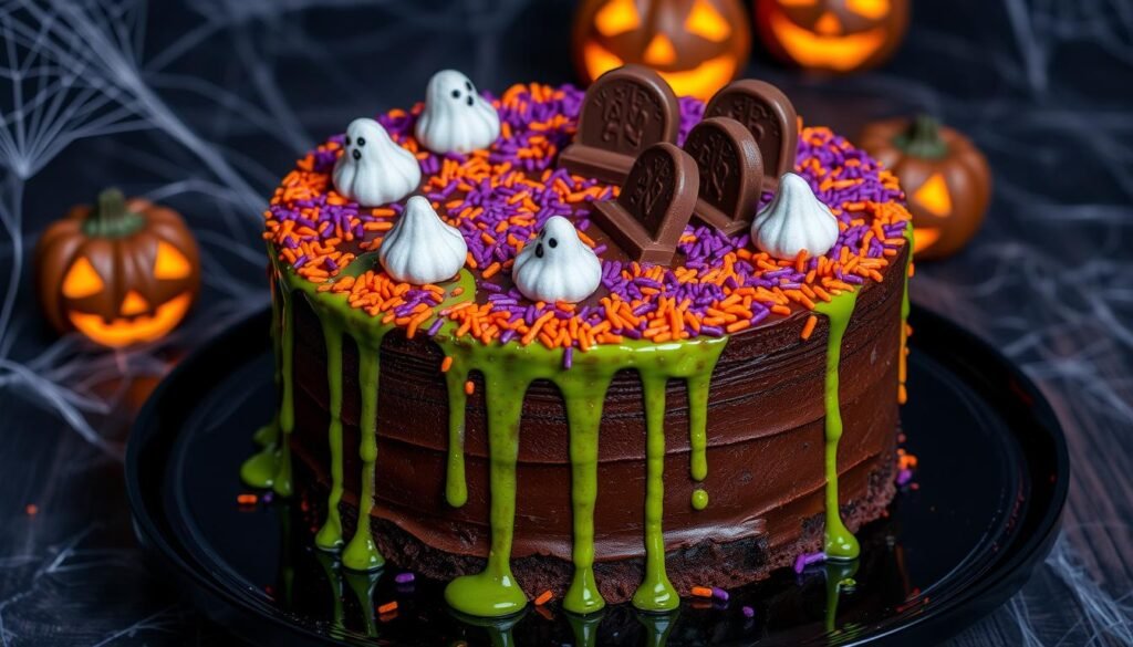 halloween chocolate cake frosting