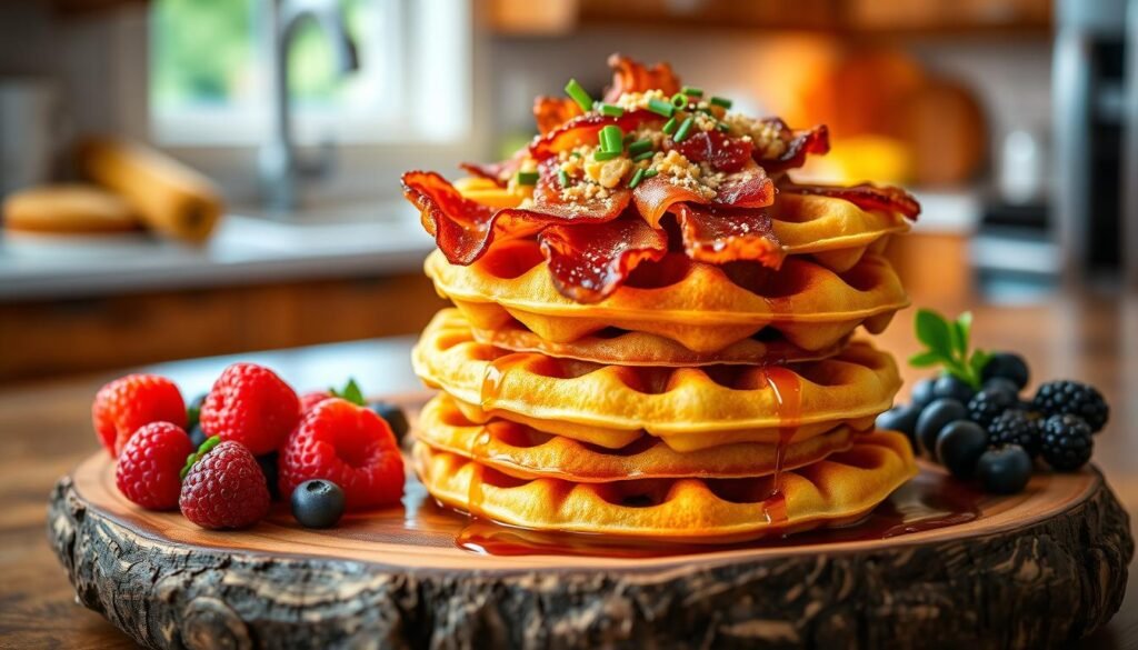 savory kodiak cakes waffles