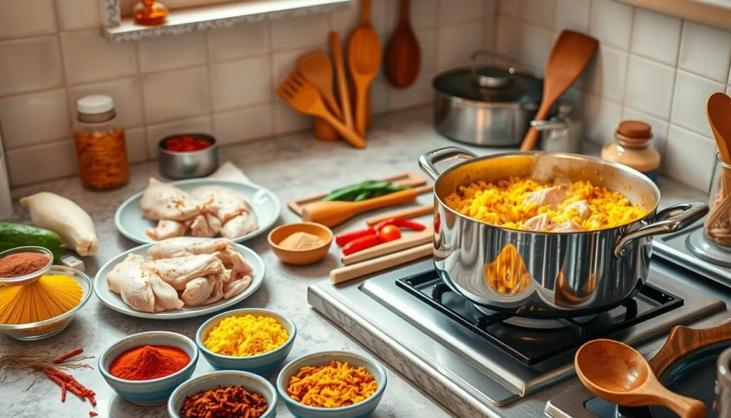 cooking instructions for chicken and yellow rice