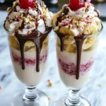 Homemade Banana Split Milkshakes