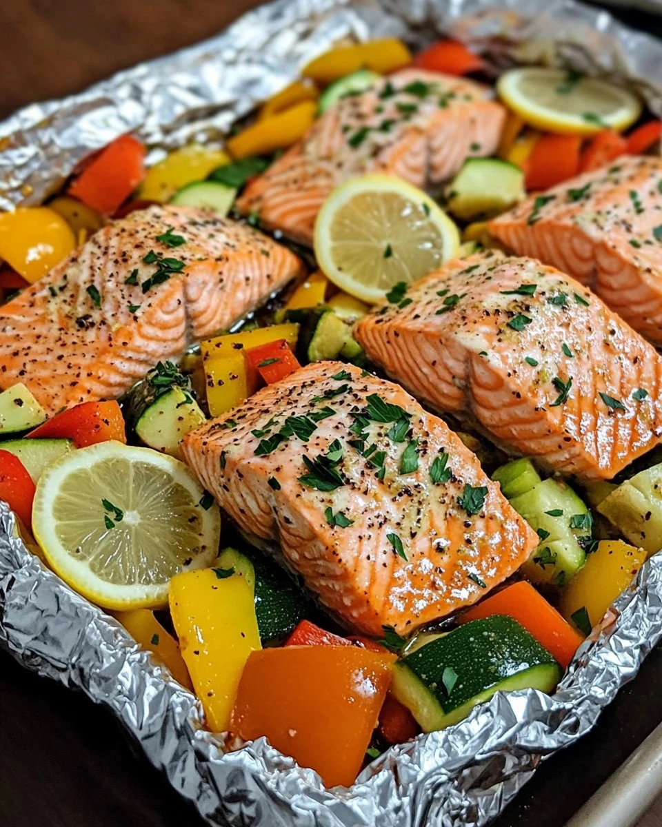 Honey Mustard Salmon and Veggie Packets
