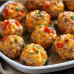 Platter of golden Sizzle and Cheese Fiesta Bites with dipping sauce