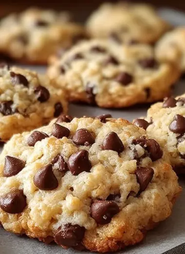 Delicious Rice Krispie chocolate chip cookies fresh out of the oven
