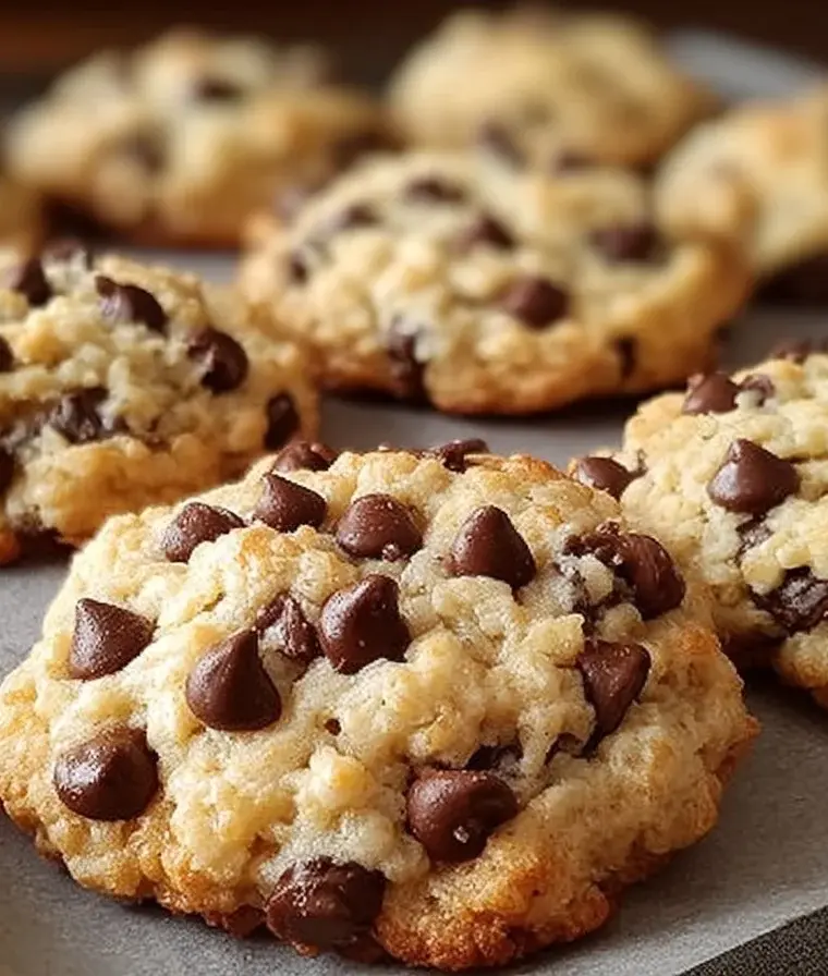 Delicious Rice Krispie chocolate chip cookies fresh out of the oven