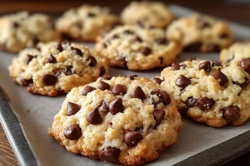 Delicious Rice Krispie chocolate chip cookies fresh out of the oven
