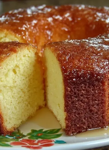 Deliciously moist 7 Up Pound Cake slice on a plate