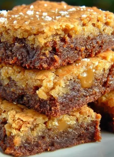 Delicious homemade butterscotch brownies on a plate