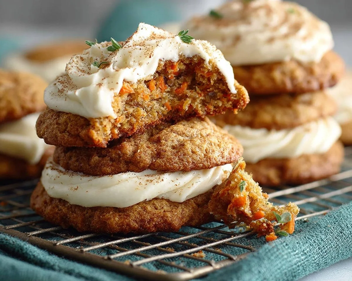 Carrot Cake Cookies with Cream Cheese Frosting