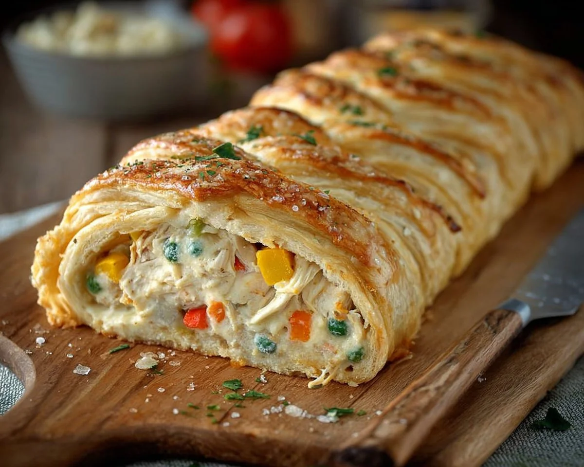 Chicken Pot Pie Crescent Braid
