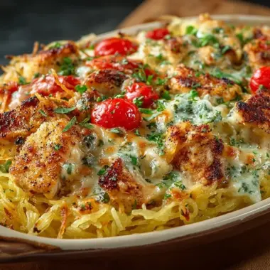 Delicious Chicken Spaghetti Squash dish prepared with fresh ingredients