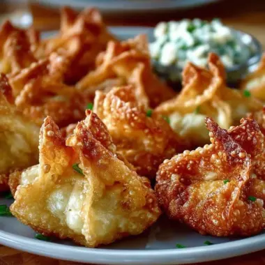 Cream cheese wontons filled with chicken and pepper jack