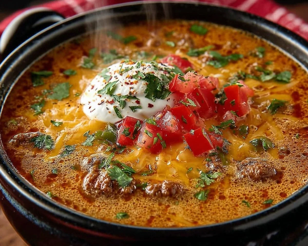 Creamy Beef Taco Soup