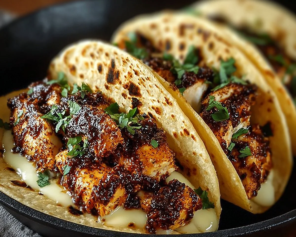 Garlic Butter Honey BBQ Chicken Tacos