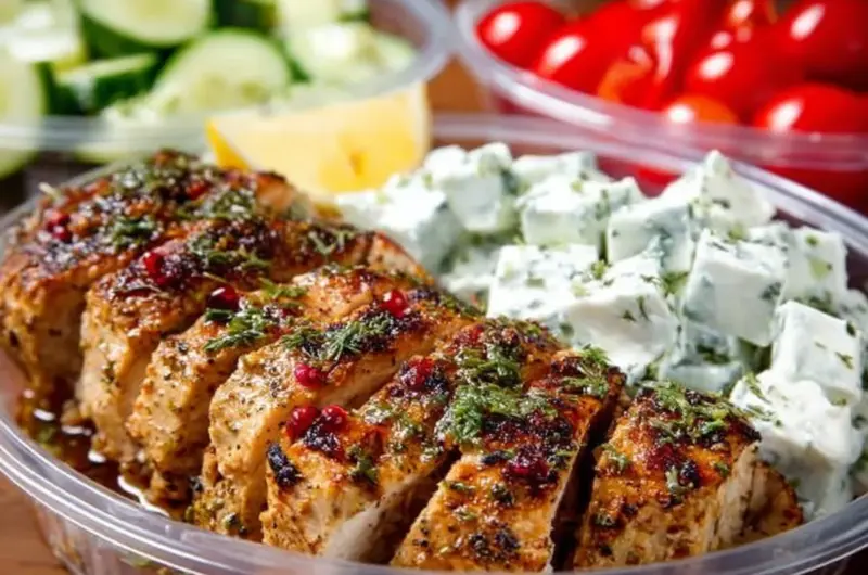Delicious Hellenic Chicken dish showcasing assemblages of Mediterranean flavors.