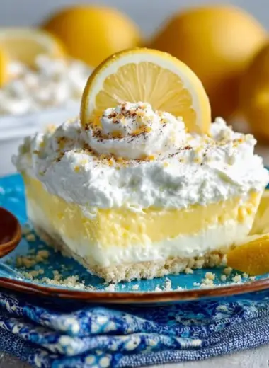 Delicious Keto Lemon Lush dessert served in a glass