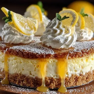 Limoncello Mascarpone Cake decorated with lemon zest and fresh berries