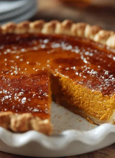 Mom's delicious homemade sweet potato pie with spices