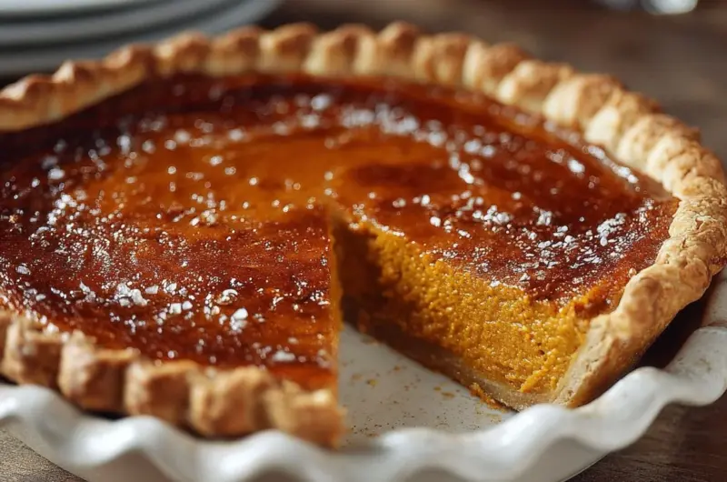 Mom's delicious homemade sweet potato pie with spices