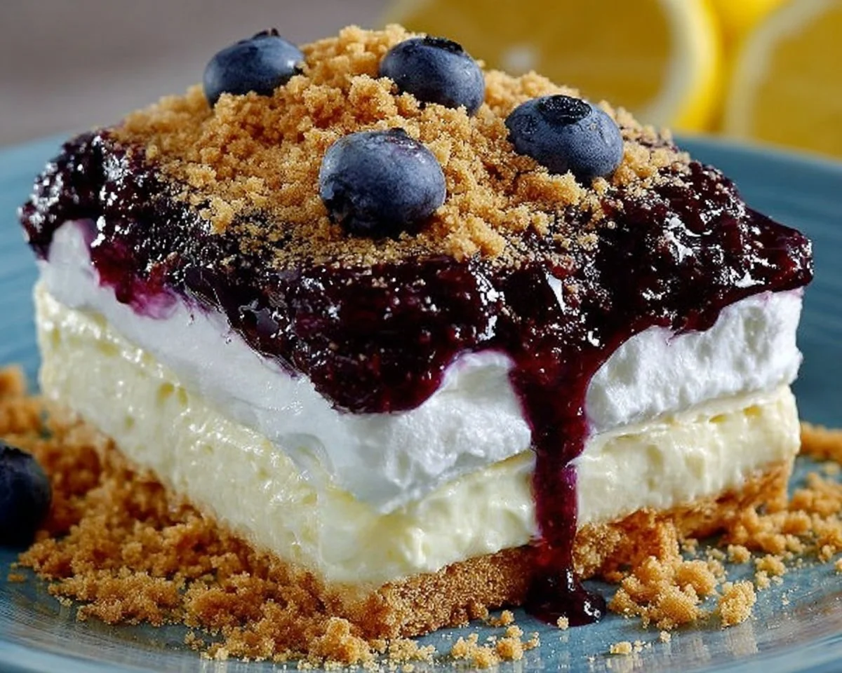No Bake Lemon Blueberry Dessert