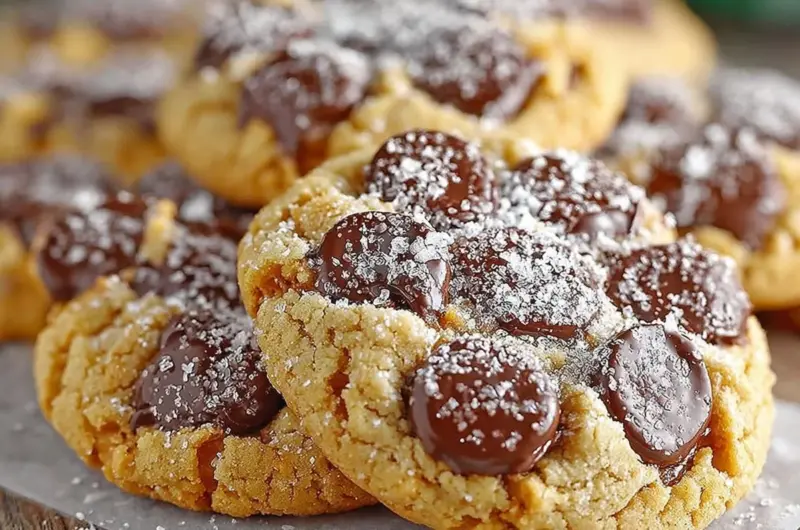 Delicious peanut butter chocolate chip cookies on a plate