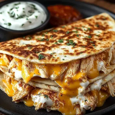 Delicious homemade Chicken Quesadilla inspired by Taco Bell's recipe